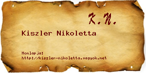 Kiszler Nikoletta névjegykártya